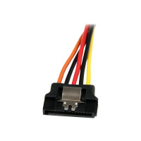 Produktbild för StarTech.com 6in Latching SATA Power Y Splitter Cable Adapter - M/F - 6 inch Serial ATA Power Cable Splitter - SATA Power Y Cable Adapter - strömdelare - SATA-ström till SATA-ström - 15.24 cm