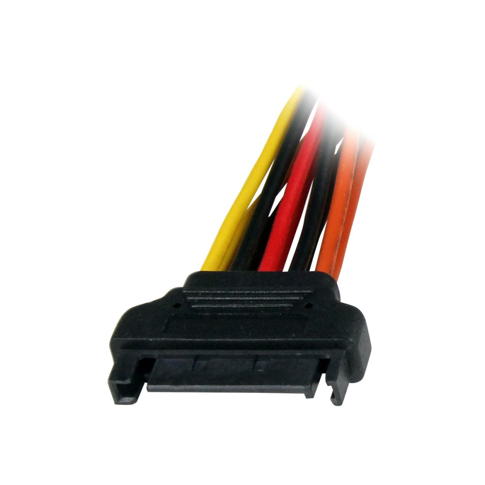 Produktbild för StarTech.com 6in Latching SATA Power Y Splitter Cable Adapter - M/F - 6 inch Serial ATA Power Cable Splitter - SATA Power Y Cable Adapter - strömdelare - SATA-ström till SATA-ström - 15.24 cm