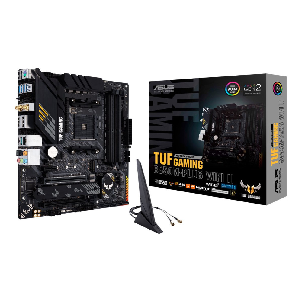Produktbild för ASUS TUF GAMING B550M-PLUS WIFI II - moderkort - micro ATX - Socket AM4 - AMD B550