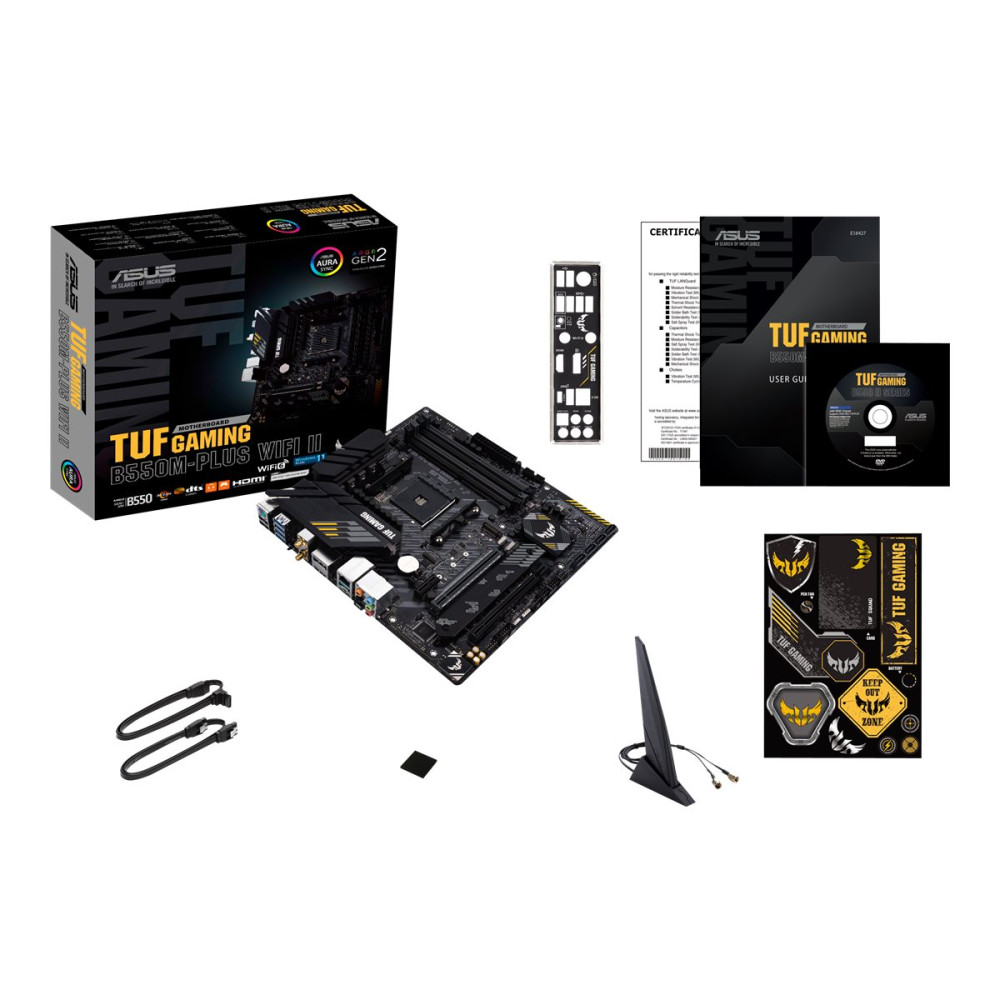 Produktbild för ASUS TUF GAMING B550M-PLUS WIFI II - moderkort - micro ATX - Socket AM4 - AMD B550