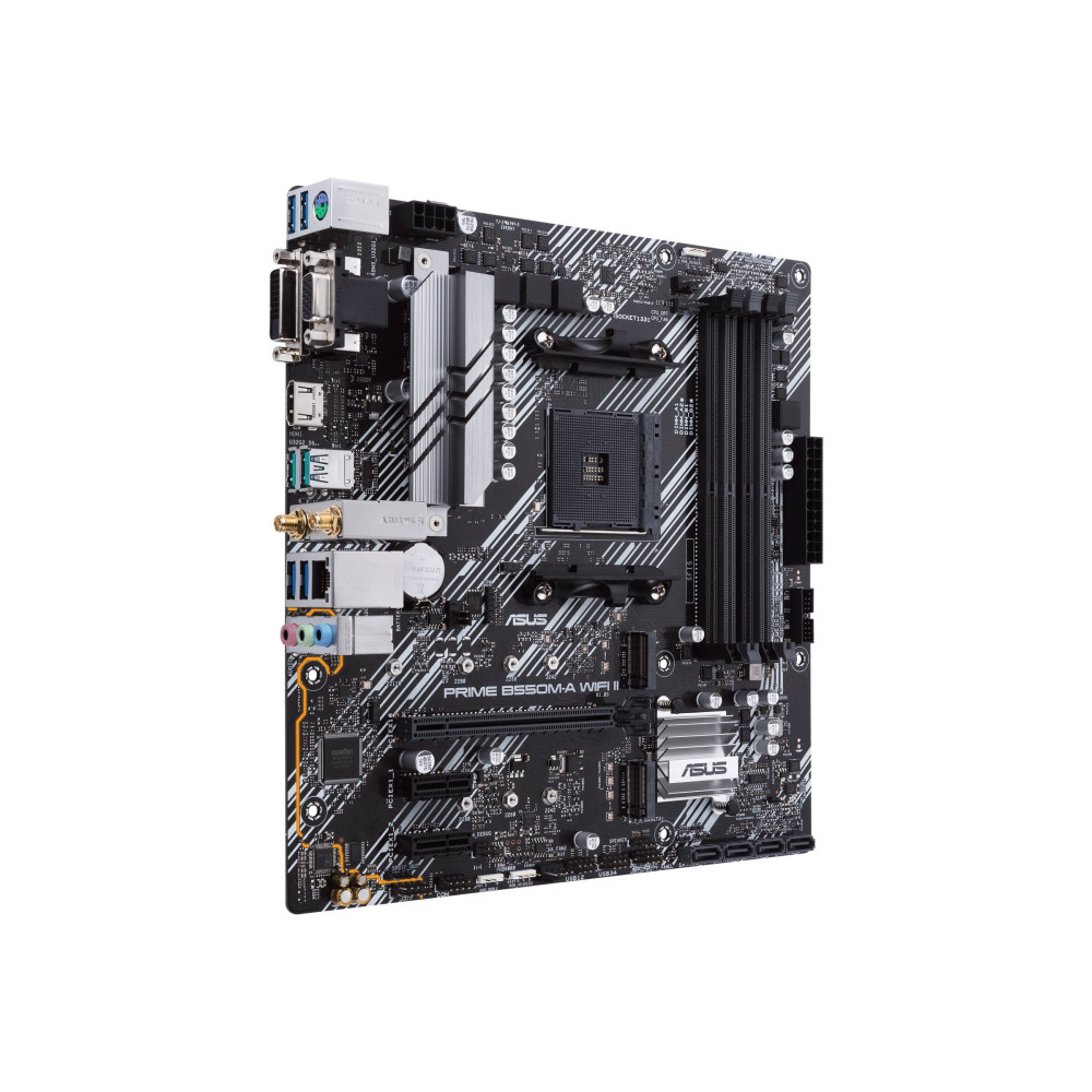 Produktbild för ASUS PRIME B550M-A WIFI II - moderkort - micro ATX - Socket AM4 - AMD B550