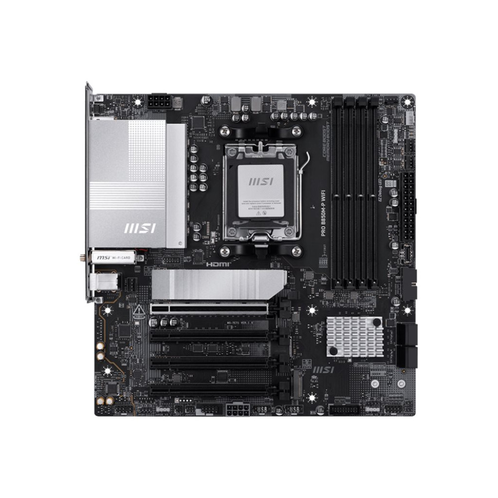 Produktbild för MSI PRO B850M-P WIFI - moderkort - micro ATX - Socket AM5 - AMD B850