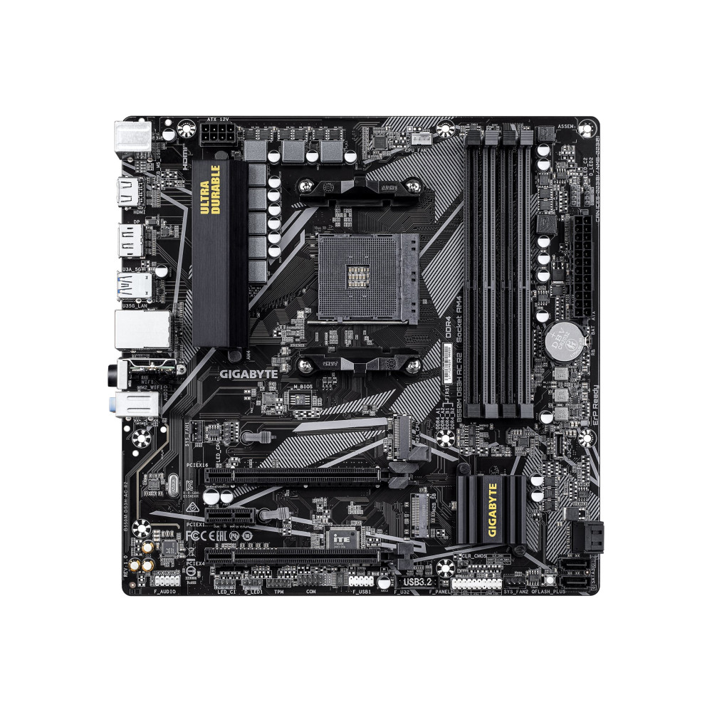 Produktbild för Gigabyte B550M DS3H AC R2 - moderkort - micro ATX - Socket AM4 - AMD B550