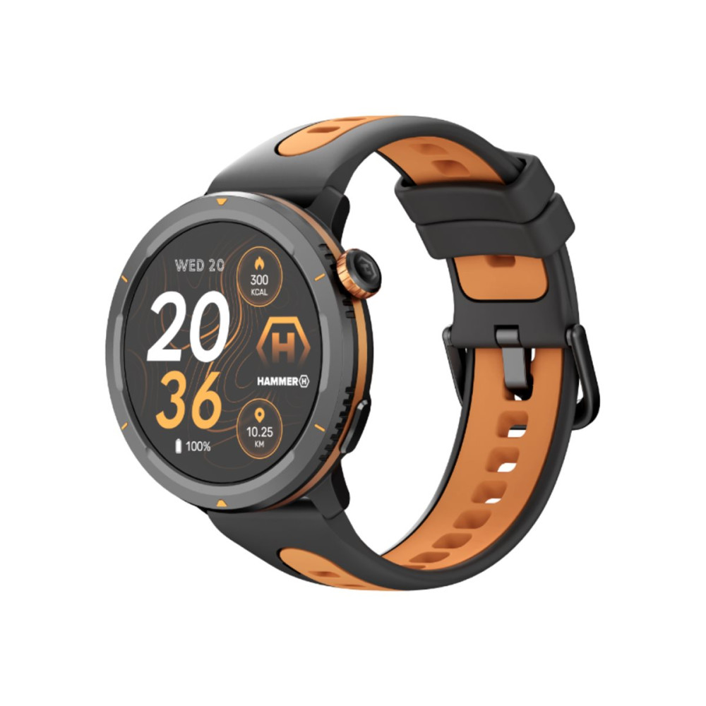 Produktbild för HAMMER Watch 2 Lite Ja smart klocka med rem - svart - 64 MB - svart, orange