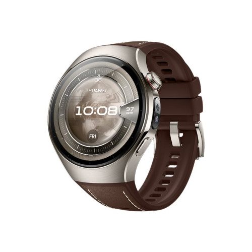 Huawei Huawei Watch 5 - flygplansklassad titan - smart klocka med rem - brun - brun
