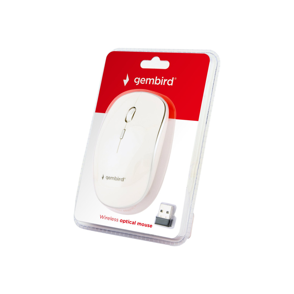 Produktbild för Gembird MUSW-4B-01-W - mus - 2.4 GHz - vit