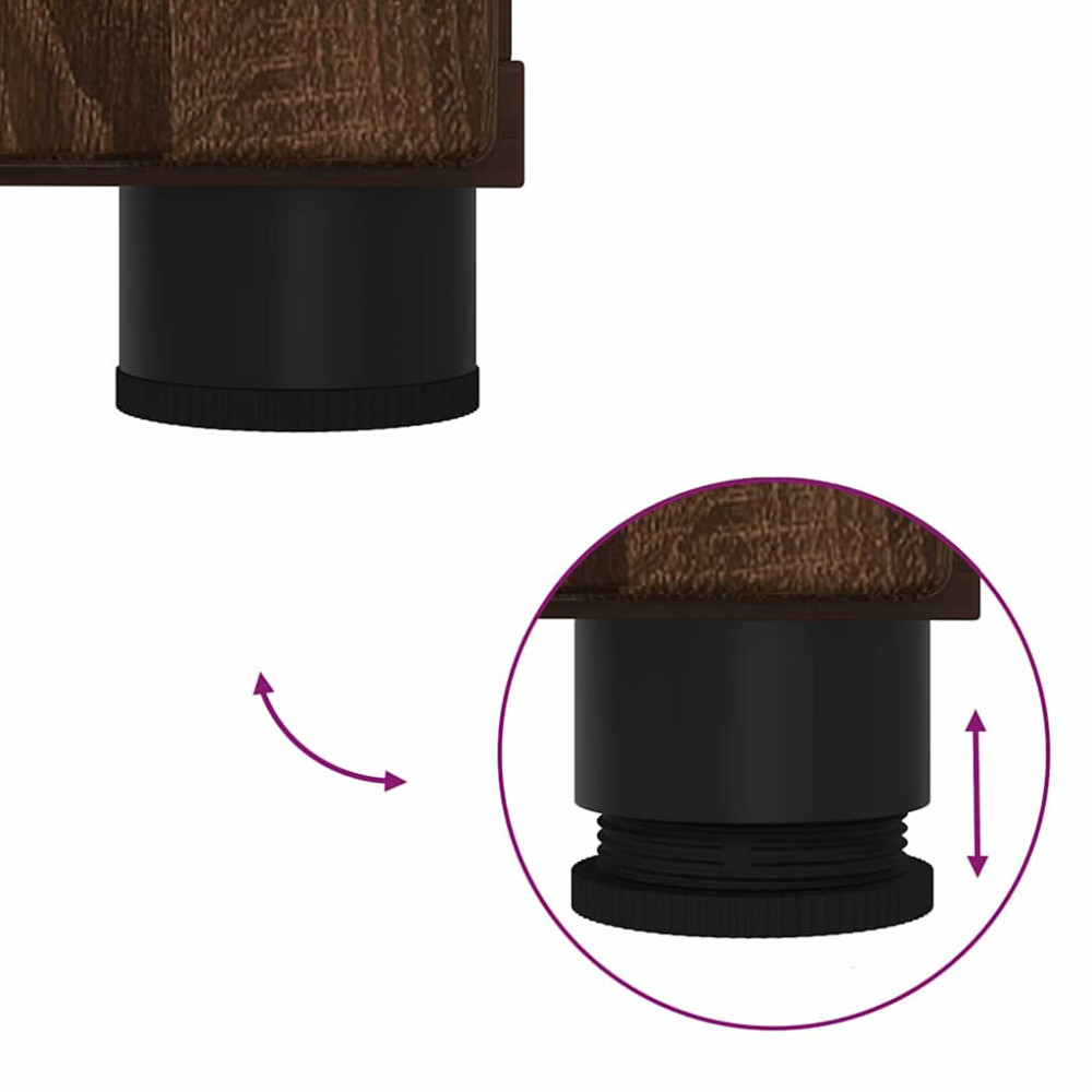 Produktbild för Badrumsmöbelset med dörr 2 pcs Brun Ek Konstruerat trä & Metall
