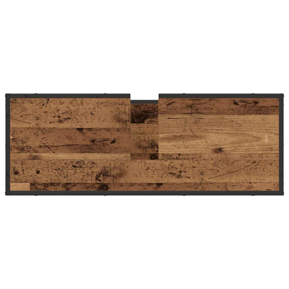 Produktbild för Badrumsmöbelset med låda 4 pcs Gammalt trä Konstruerat trä