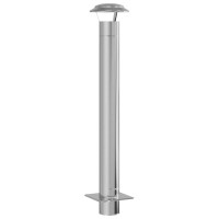 Produktbild för Skorstensextension Silver 25 x 25 x 132 cm Rostfritt stål