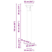 Produktbild för Skorstensextension Silver 25 x 25 x 132 cm Rostfritt stål