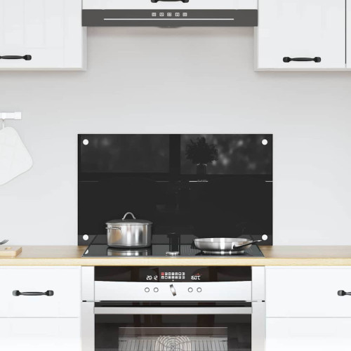 vidaXL Köksskydd Svart 70 x 40 cm härdat glas