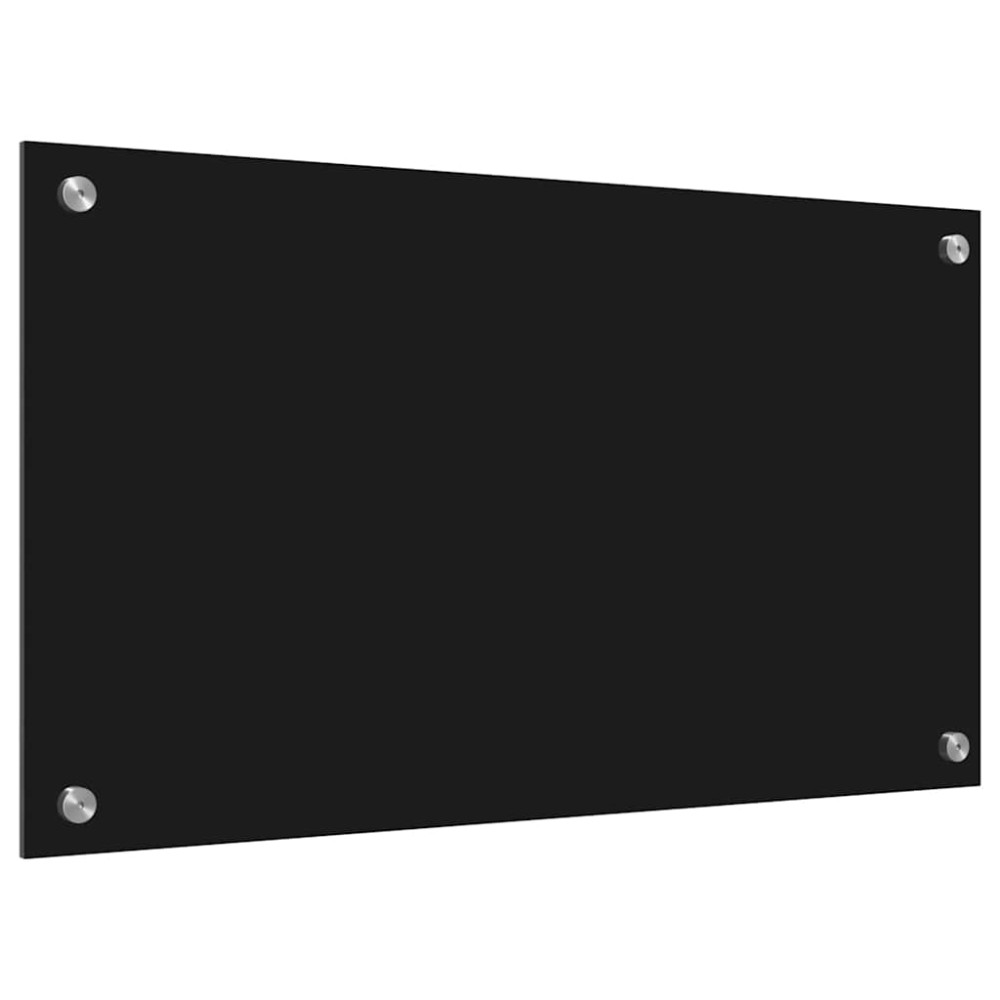 Produktbild för Köksskydd Svart 70 x 40 cm härdat glas