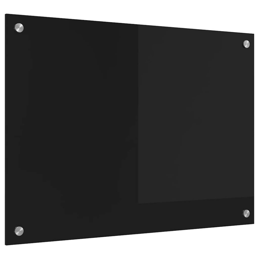 Produktbild för Köksskydd Svart 70 x 50 cm härdat glas