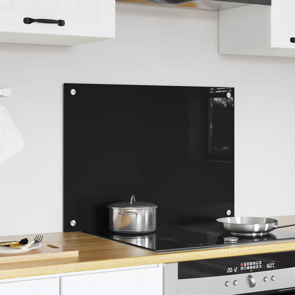 Produktbild för Köksskydd Svart 70 x 50 cm härdat glas