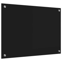 Produktbild för Köksskydd Svart 70 x 50 cm härdat glas