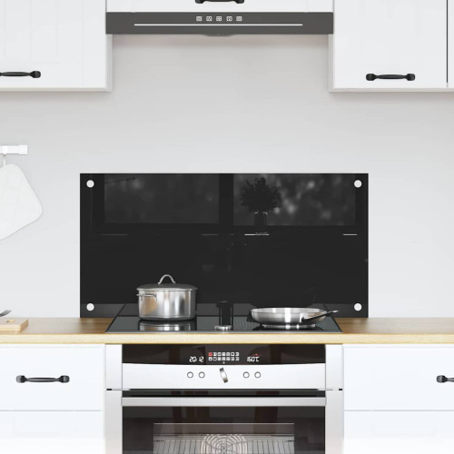 vidaXL Köksskydd Svart 80 x 40 cm härdat glas