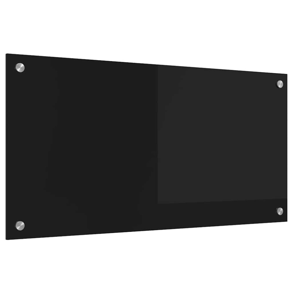 Produktbild för Köksskydd Svart 80 x 40 cm härdat glas