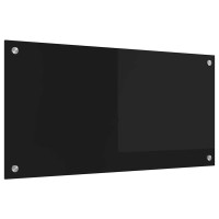 Produktbild för Köksskydd Svart 80 x 40 cm härdat glas