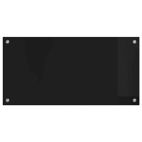 Produktbild för Köksskydd Svart 80 x 40 cm härdat glas