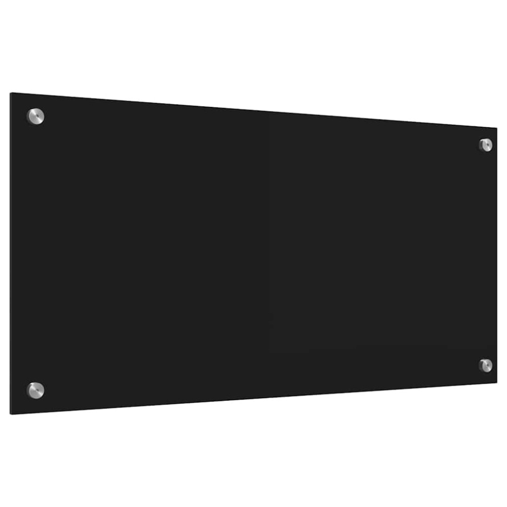 Produktbild för Köksskydd Svart 80 x 40 cm härdat glas