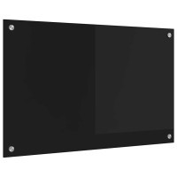 Produktbild för Köksskydd Svart 80 x 50 cm härdat glas