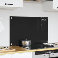 Produktbild för Köksskydd Svart 80 x 50 cm härdat glas