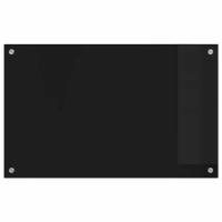 Produktbild för Köksskydd Svart 80 x 50 cm härdat glas