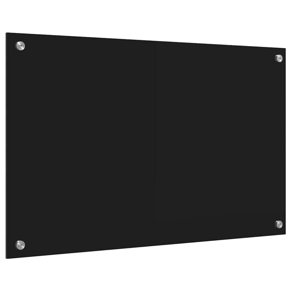 Produktbild för Köksskydd Svart 80 x 50 cm härdat glas