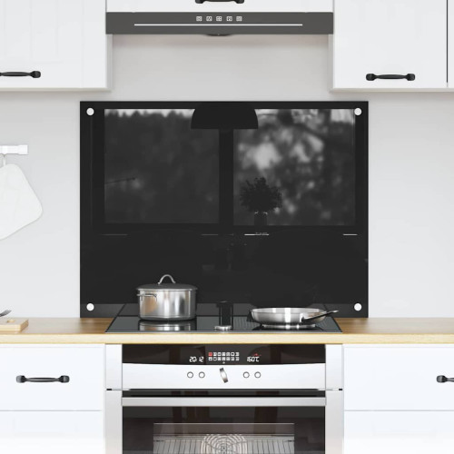 vidaXL Köksskydd Svart 80 x 60 cm härdat glas