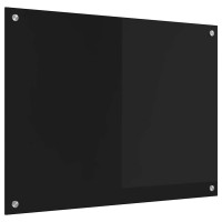 Produktbild för Köksskydd Svart 80 x 60 cm härdat glas