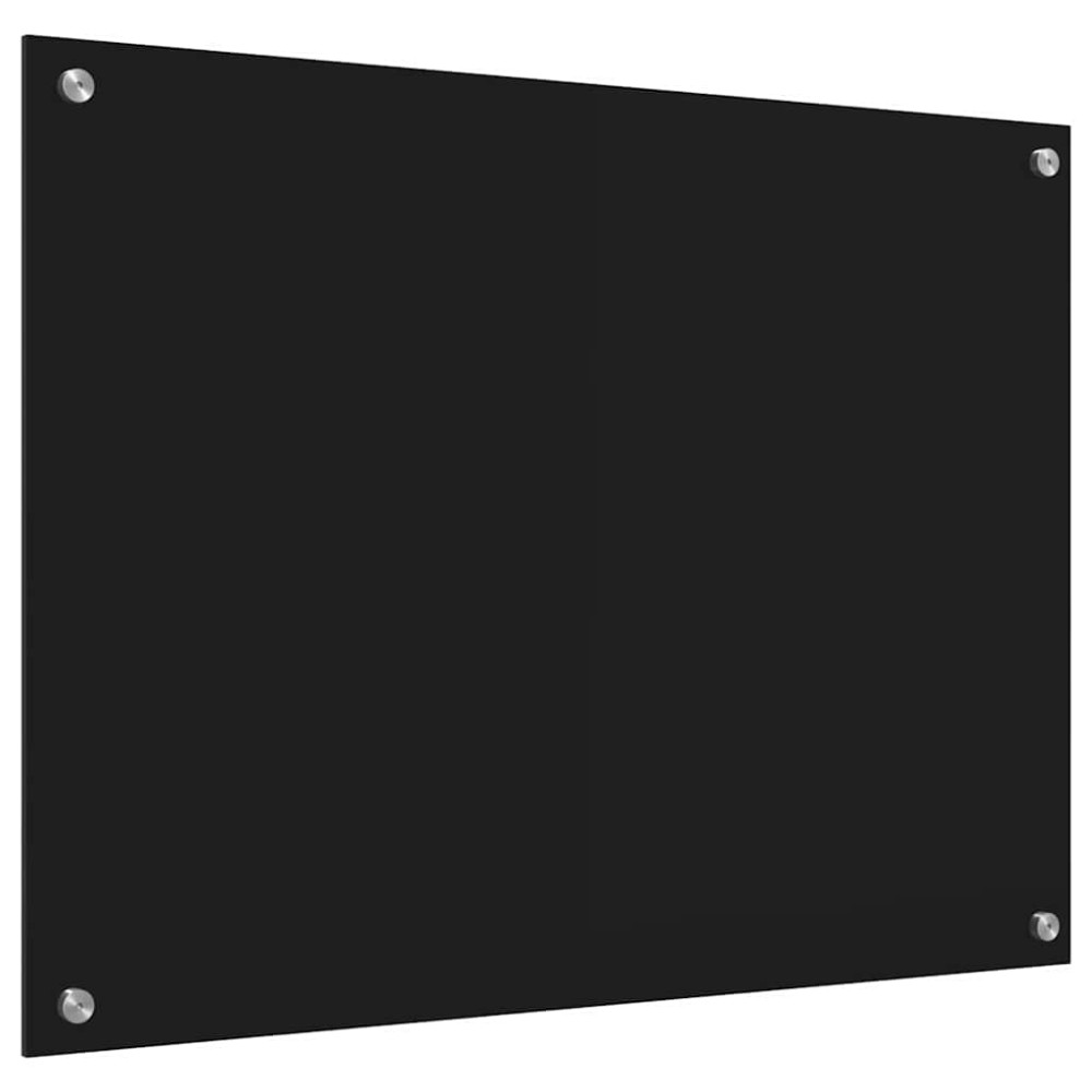 Produktbild för Köksskydd Svart 80 x 60 cm härdat glas