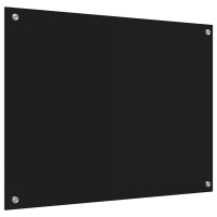 Produktbild för Köksskydd Svart 80 x 60 cm härdat glas