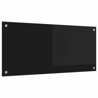 Produktbild för Köksskydd Svart 90 x 40 cm härdat glas