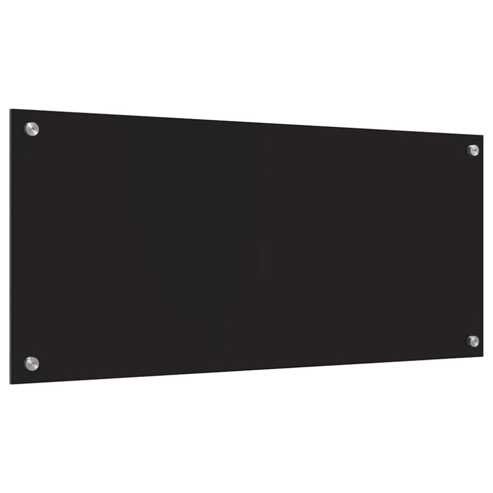 Produktbild för Köksskydd Svart 90 x 40 cm härdat glas