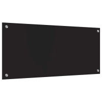 Produktbild för Köksskydd Svart 90 x 40 cm härdat glas