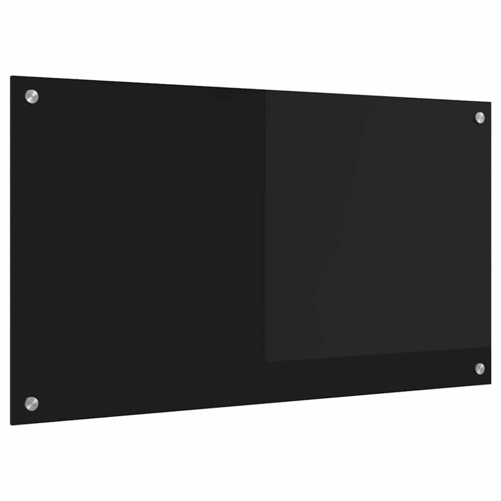 Produktbild för Köksskydd Svart 90 x 50 cm härdat glas