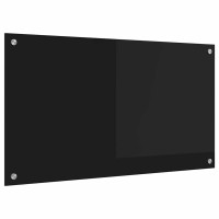 Produktbild för Köksskydd Svart 90 x 50 cm härdat glas