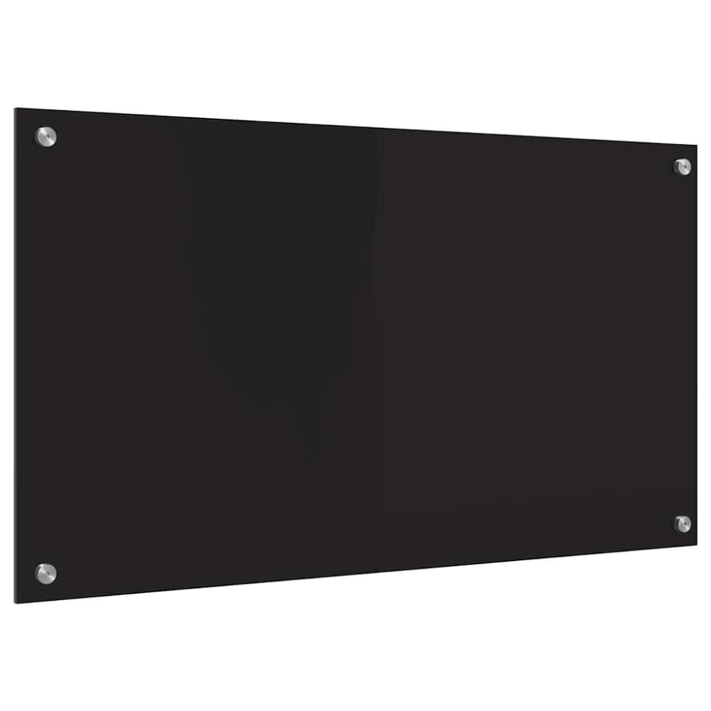 Produktbild för Köksskydd Svart 90 x 50 cm härdat glas