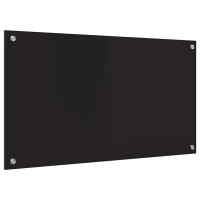Produktbild för Köksskydd Svart 90 x 50 cm härdat glas