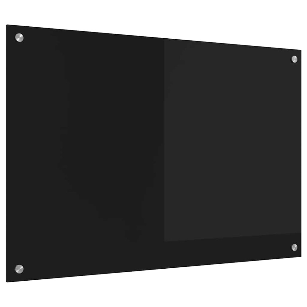 Produktbild för Köksskydd Svart 90 x 60 cm härdat glas