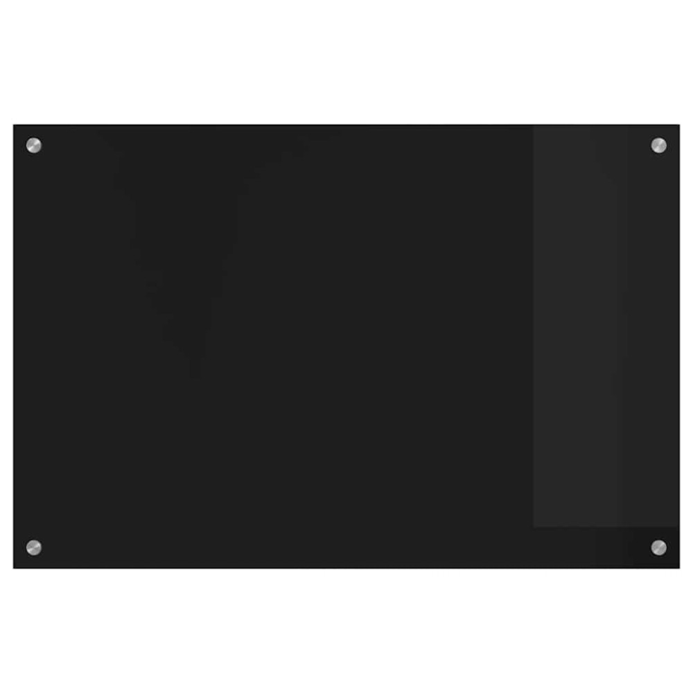 Produktbild för Köksskydd Svart 90 x 60 cm härdat glas