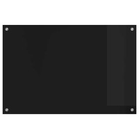 Produktbild för Köksskydd Svart 90 x 60 cm härdat glas
