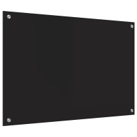 Produktbild för Köksskydd Svart 90 x 60 cm härdat glas