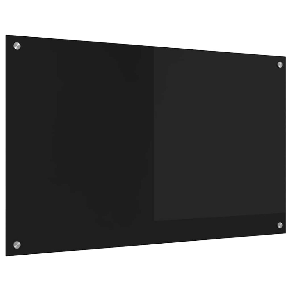 Produktbild för Köksskydd Svart 100 x 60 cm härdat glas