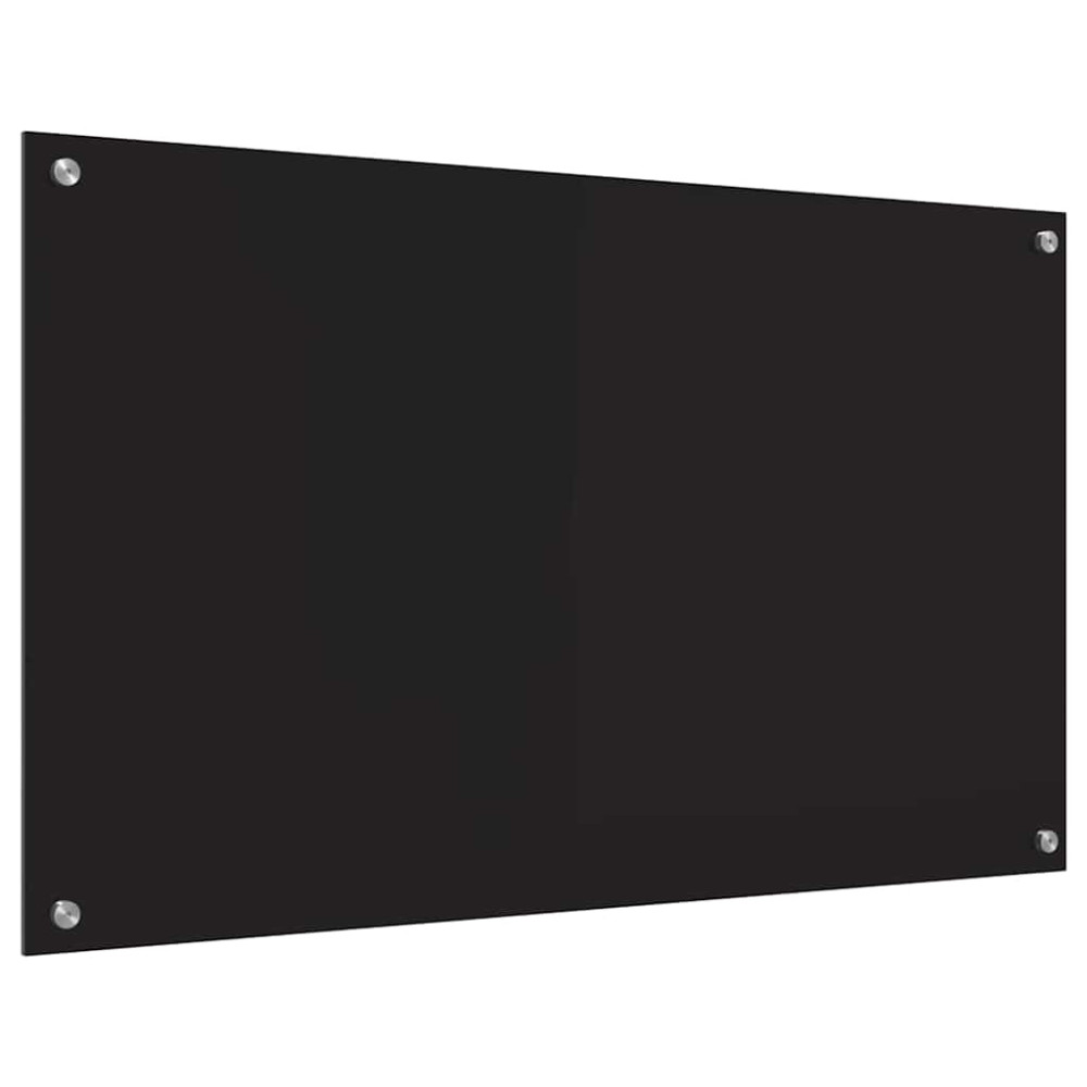 Produktbild för Köksskydd Svart 100 x 60 cm härdat glas