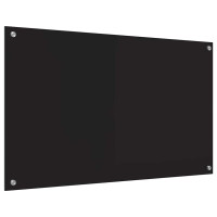 Produktbild för Köksskydd Svart 100 x 60 cm härdat glas