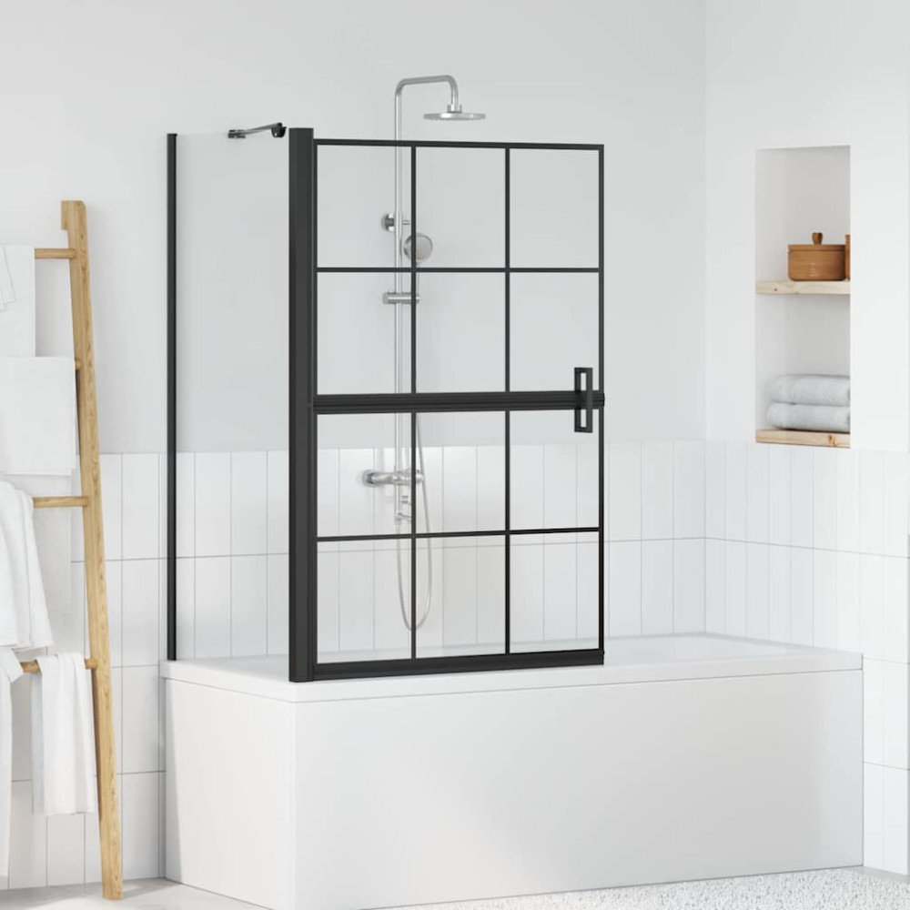 Produktbild för Duschskärm för Bad Svart och Transparent 80 x 68 x 128 cm