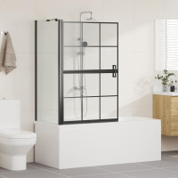 Produktbild för Duschskärm för Bad Svart och Transparent 80 x 68 x 128 cm