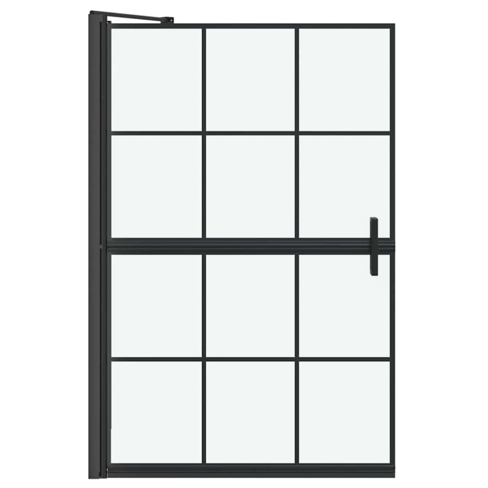 Produktbild för Duschskärm för Bad Svart och Transparent 80 x 68 x 128 cm