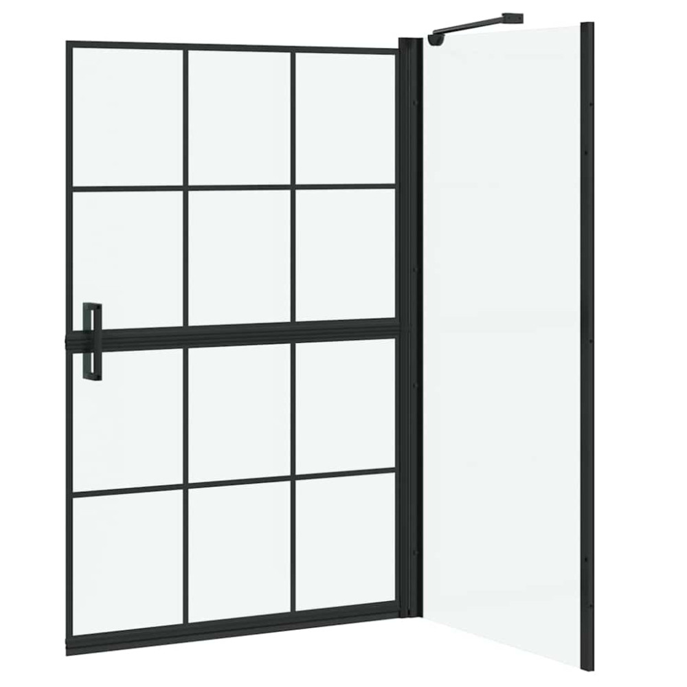 Produktbild för Duschskärm för Bad Svart och Transparent 80 x 68 x 128 cm
